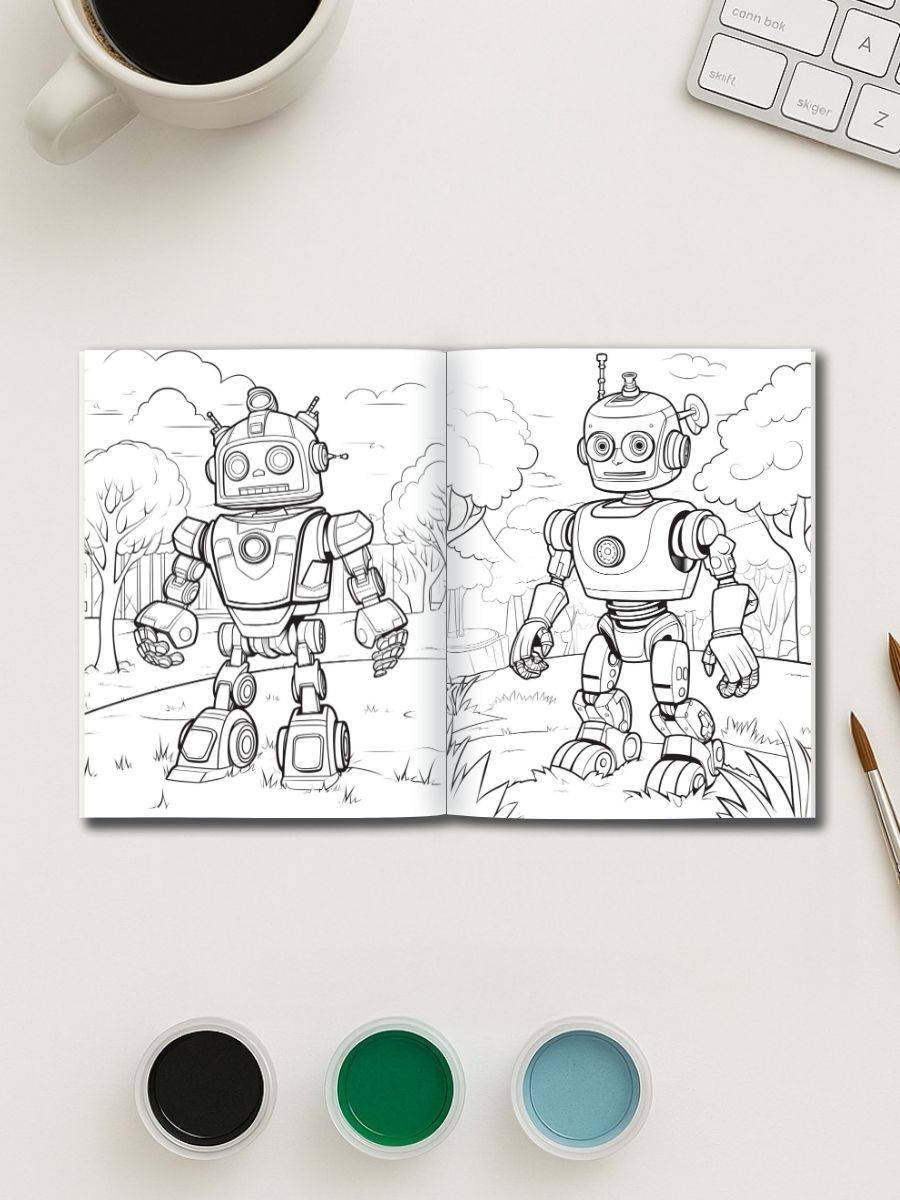Mech World – 50 Fun Robot Coloring Pages - Image 2